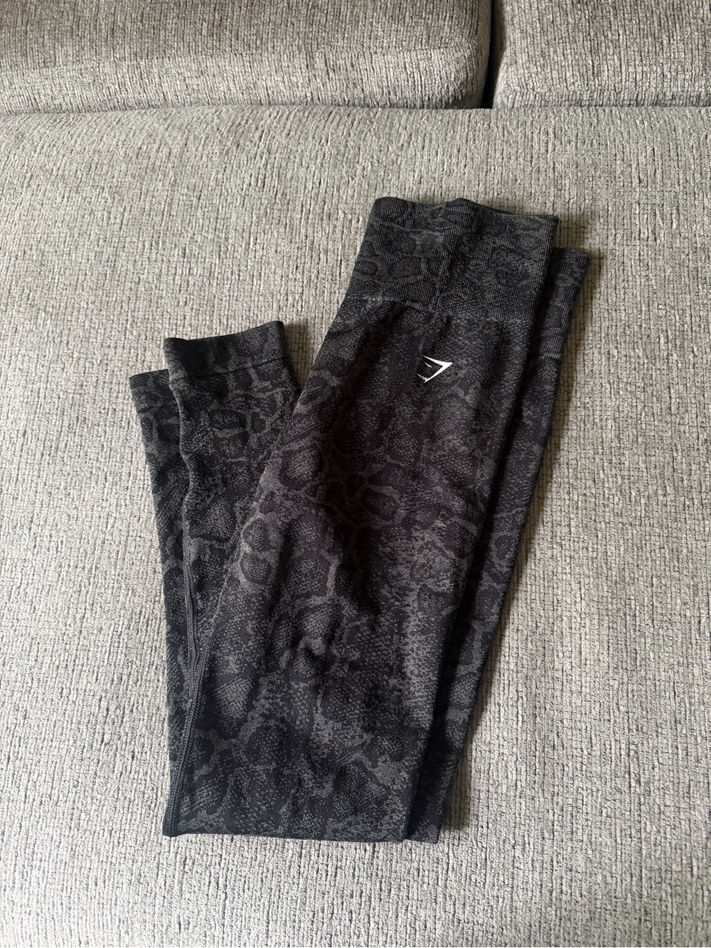 Gymshark Charcoal Snake-Print Workout Leggings